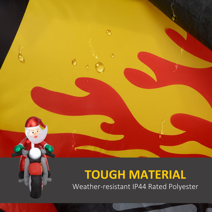 Outsunny 5.6ft Inflatable Santa Claus Motorcycle Decoration | Aosom UK