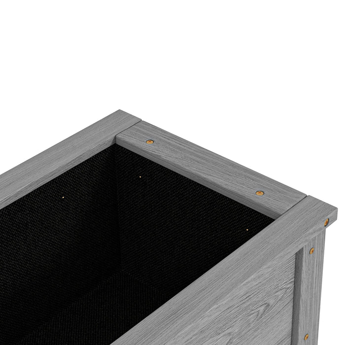 Outsunny Wooden Raised Garden Bed, Elevated Planter Box with Storage Shelf and Drainage Holes, Raised Planter with Legs, Grey