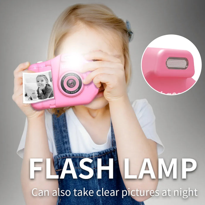 Kids Instant Print Digital Camera - Portable Fun Toy Camera with Video Function - Ideal Birthday Gift for Girls and Boys