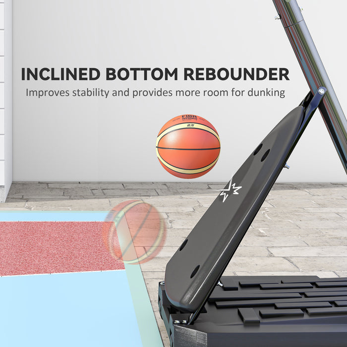 Adjustable Basketball Hoop 2.4-2.9m - Stand with Weighted Base, Wheels, Red - Perfect for Home or School Sports Outdoor Fun