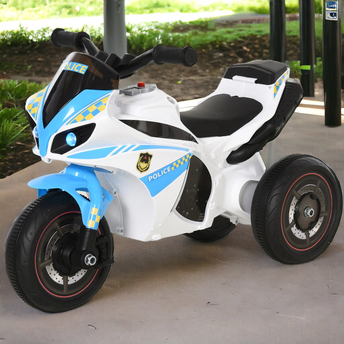 Police Ride-On Toddler 3-Wheel Trike with Music and Lights - Safety-Seated and Easy-Grip Handlebars for Kids - Fun Learning Bike Vehicle for 18-36 Month Olds, Blue