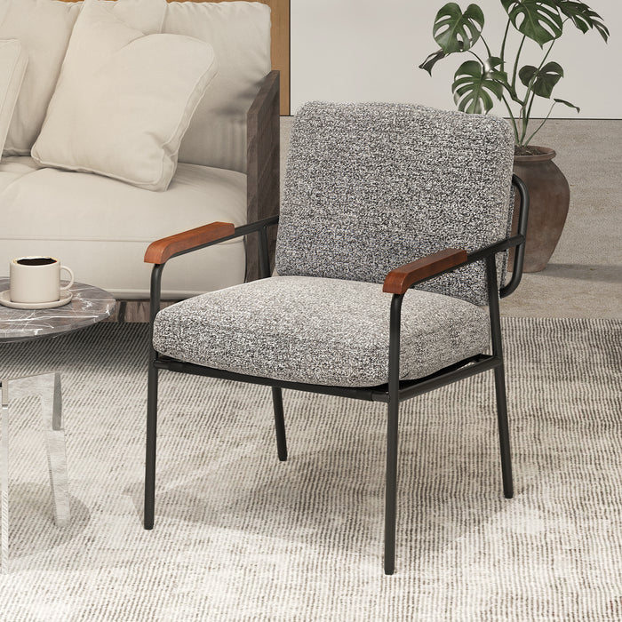 Accent Chair with Back Pillow and Wide Cushioned Seat-