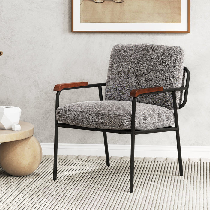 Accent Chair with Back Pillow and Wide Cushioned Seat-