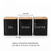 3-Piece Square Kitchen Canisters with Bamboo Lids for Coffee, Tea & Sugar