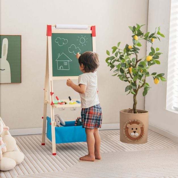 Adjustable Double Sided Kids Wooden Art Easel-