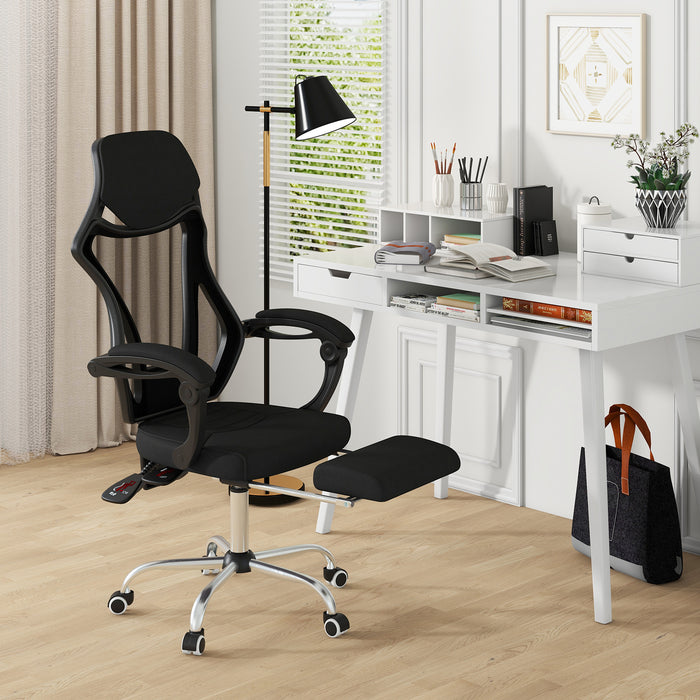 Adjustable Ergonomic Mesh Office Chair with Footrest-