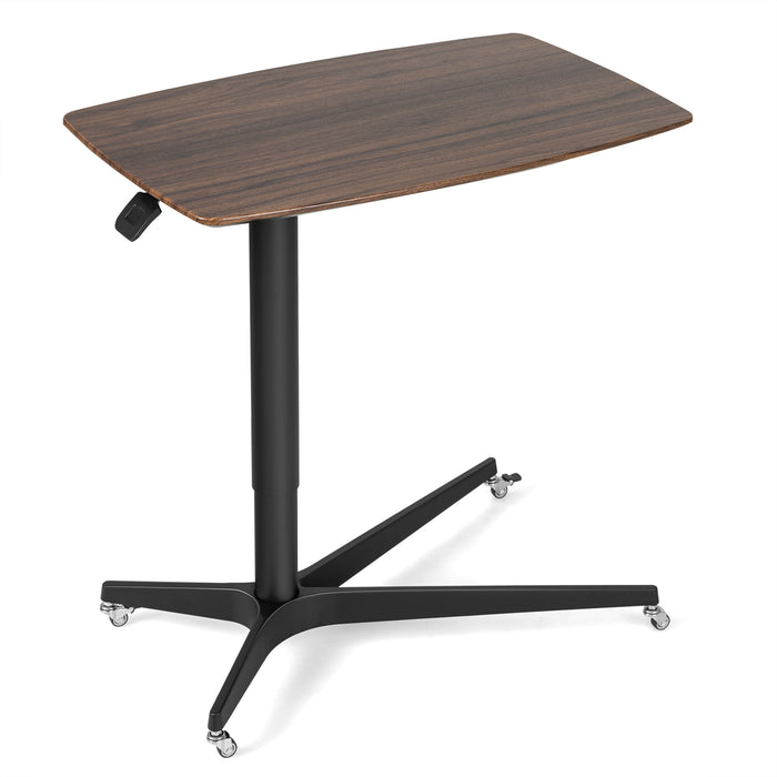 Adjustable Mobile Pneumatic Bedside Table with Lockable Wheels-