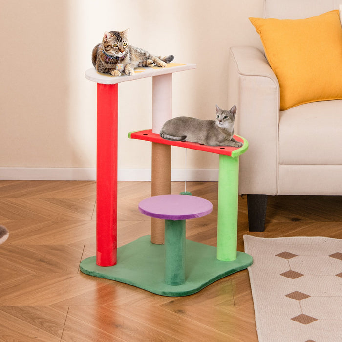 Multi-Level Aesthetic Fruit Cat Tower with Fruit-
