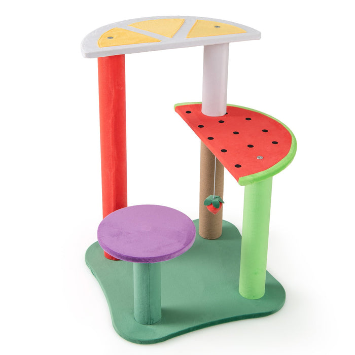 Multi-Level Aesthetic Fruit Cat Tower with Fruit-