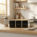 3-Piece Square Kitchen Canisters with Bamboo Lids for Coffee, Tea & Sugar