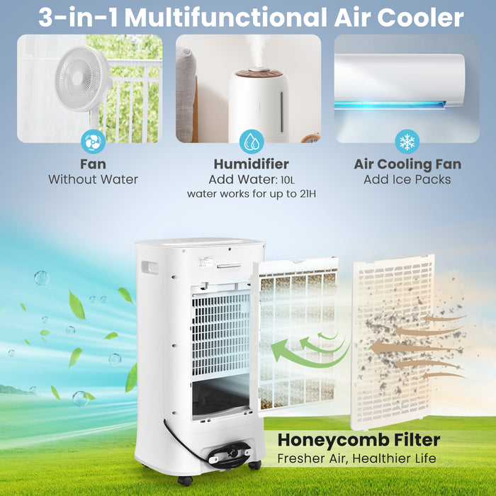 3-in-1 Evaporative Air Cooler with Fan and Humidifier-