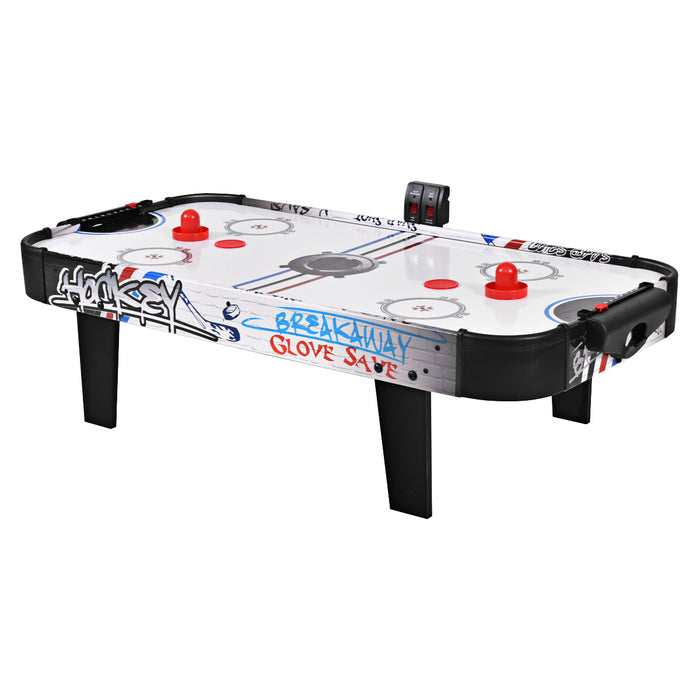 Air Powered Hockey Table with Pucks Pushers and LED Scoreboard