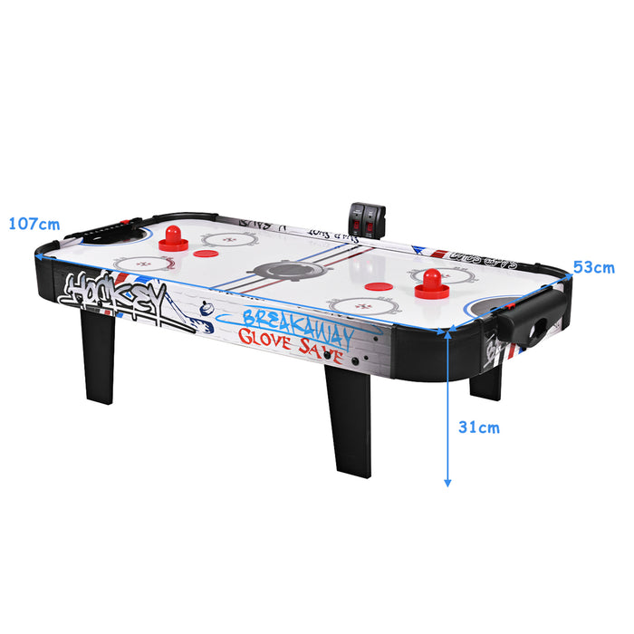 Air Powered Hockey Table with Pucks Pushers and LED Scoreboard