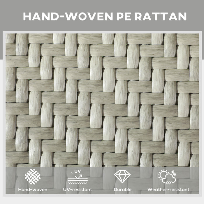 Outsunny Foldable Outdoor PE Rattan Sun Lounger Set of 2, Patio Wicker Recliners Lounge Chair w/ 5-Level Adjustable Backrest, for Poolside, Garden, Mixed Grey | Aosom UK