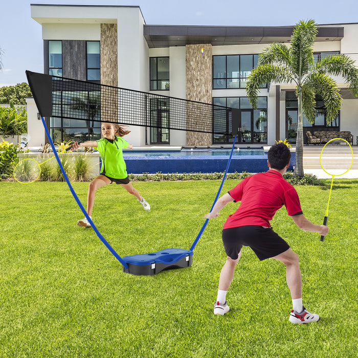 All-In-One Portable Badminton Net Set with Storage Base-