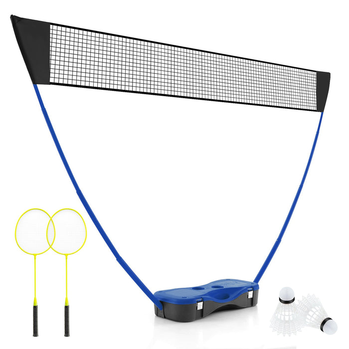 All-In-One Portable Badminton Net Set with Storage Base-