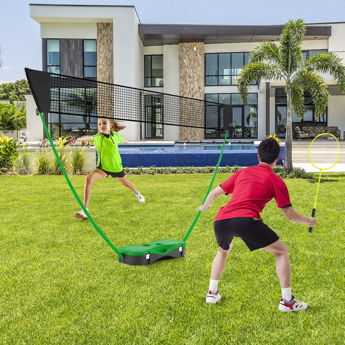 All-In-One Portable Badminton Net Set with Storage Base-