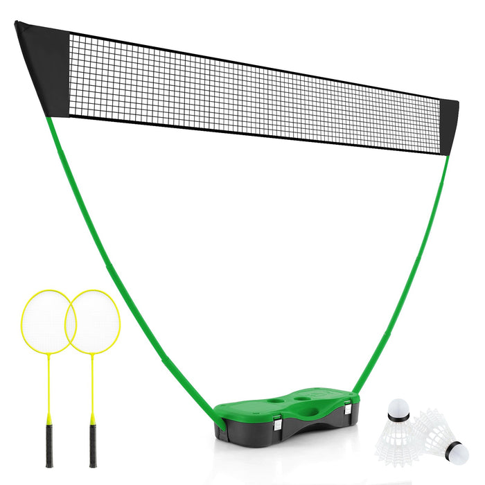 All-In-One Portable Badminton Net Set with Storage Base-
