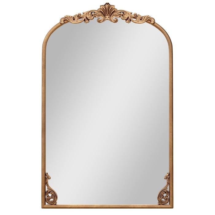 Antiqued Gold Wall Mirror with Baroque Ornate Frame-S