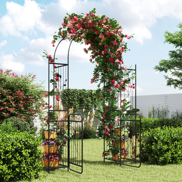 220 cm Tall Garden Arch with Lockable Gate and Heavy-