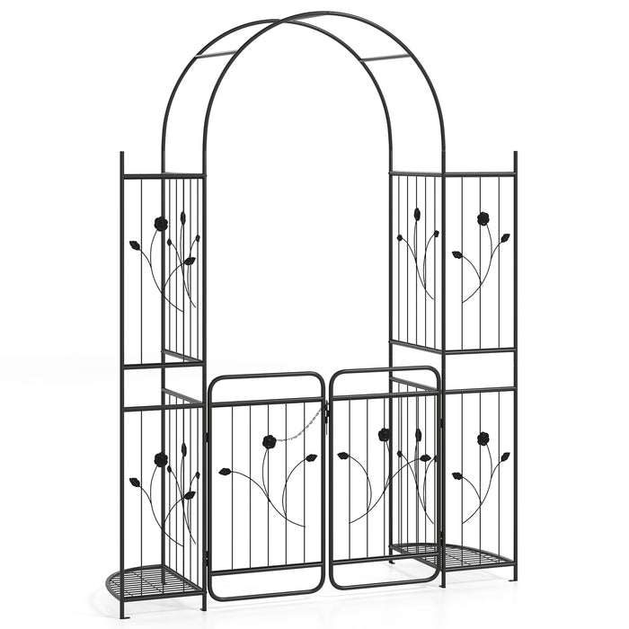 220 cm Tall Garden Arch with Lockable Gate and Heavy-