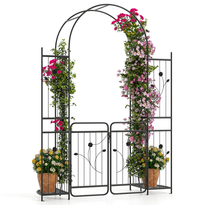 220 cm Tall Garden Arch with Lockable Gate and Heavy-