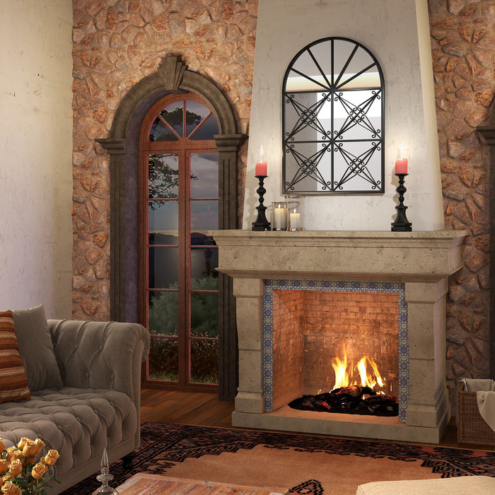 Arched Window Pane Decorative Mirror-