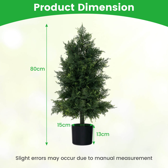 Artificial Cedar Topiary Tree Fake Pine Tree with Plastic Nursery Pot