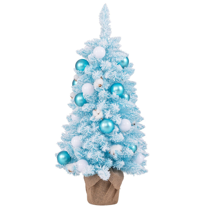 90 CM Artificial Mini Christmas Tree with 12 Natural Cotton Balls-