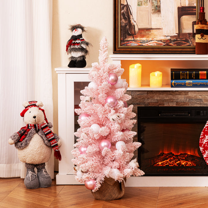 90 CM Artificial Mini Christmas Tree with 12 Natural Cotton Balls-