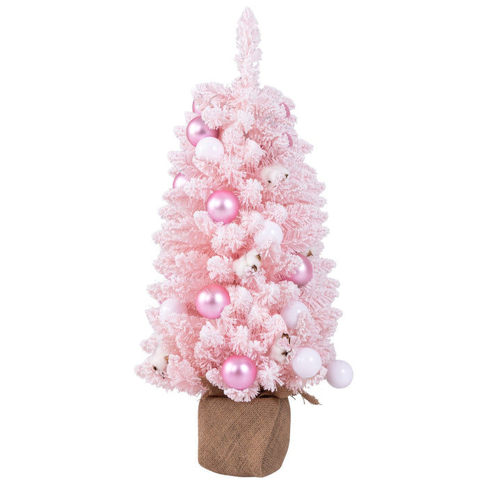 90 CM Artificial Mini Christmas Tree with 12 Natural Cotton Balls-