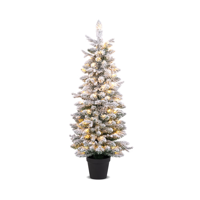 Artificial Pre-lit Christmas Tree Snow Flocked Xmas Tree-