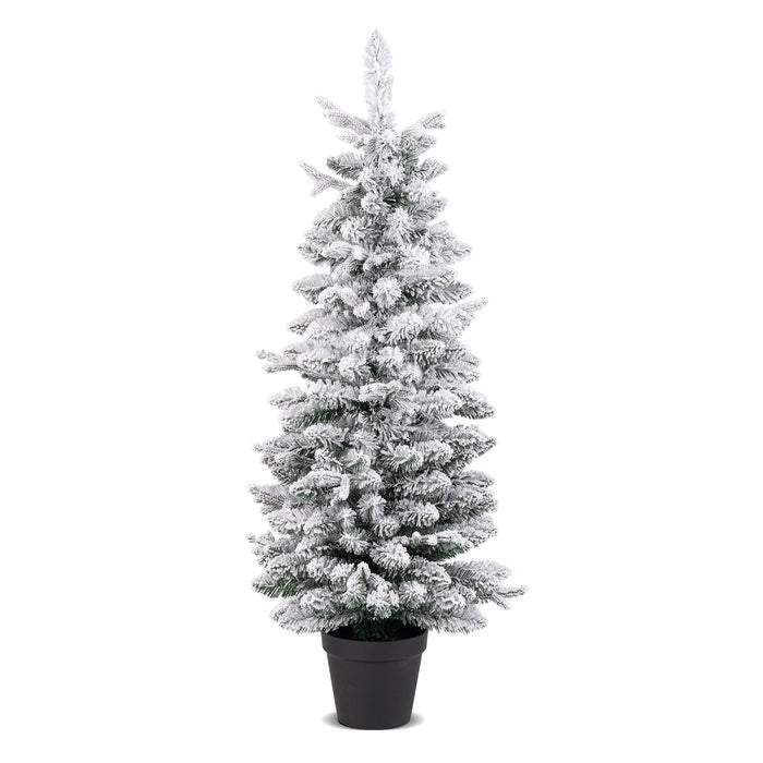 Artificial Pre-lit Christmas Tree Snow Flocked Xmas Tree-