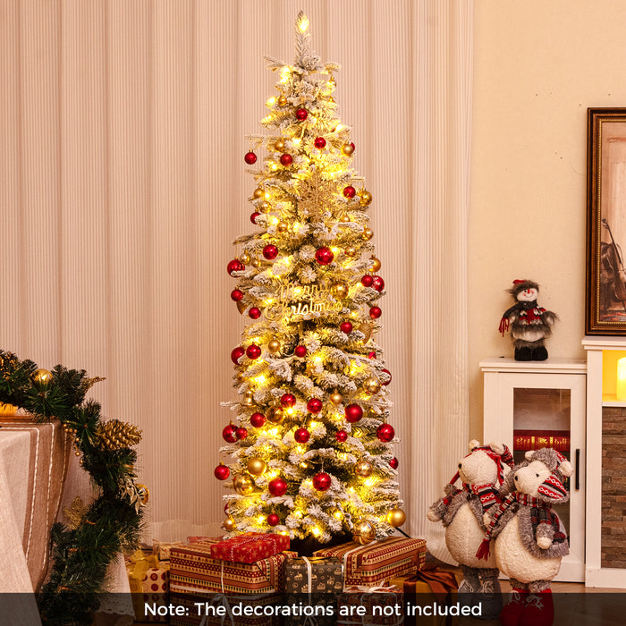 Artificial Pre-lit Christmas Tree Snow Flocked Xmas Tree-