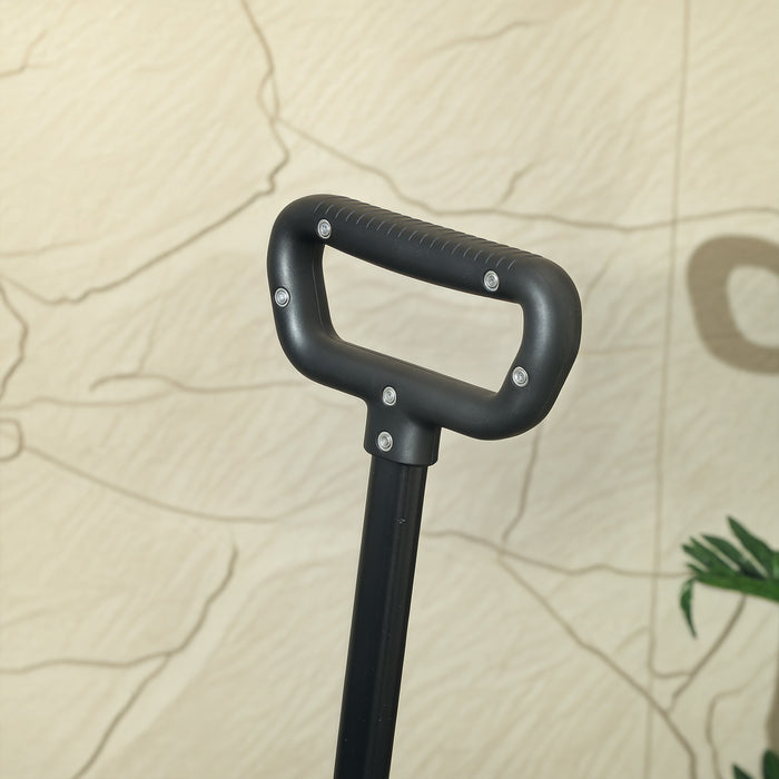 Outsunny Folding Trolley on Wheels, 150L Collapsible Wagon Festival Trolley Cart with Openable Sides, Adjustable Handle and Brakes for Shopping Camping Beach and Garden, Black