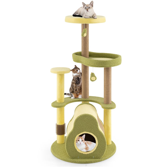 Avocado Cat Tree with Private Condo and Jumping Platforms-