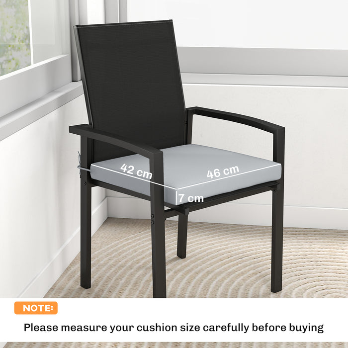 Outsunny Set of 6 Outdoor Seat Cushions with Machine Washable Cover, Water Repellent Seat Cushions Light Grey