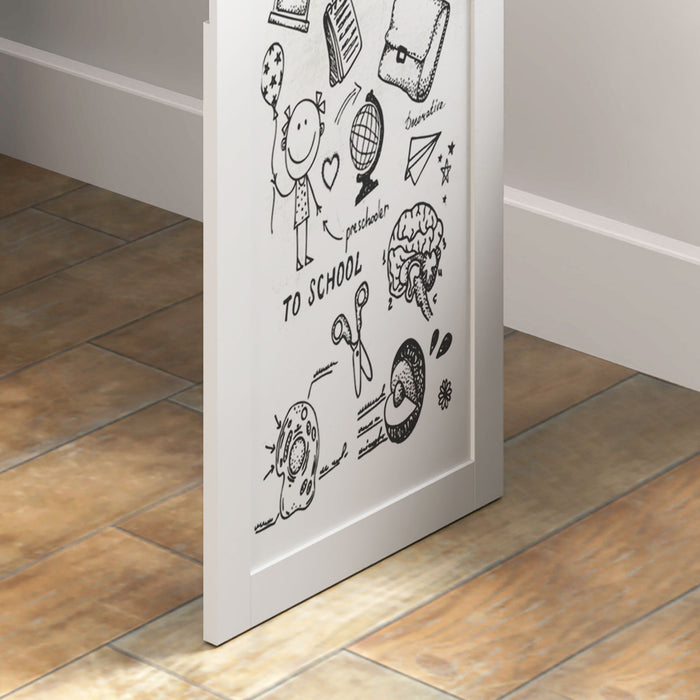 HOMCOM Three-Part Work Desk, with Storage and Chalkboard - White