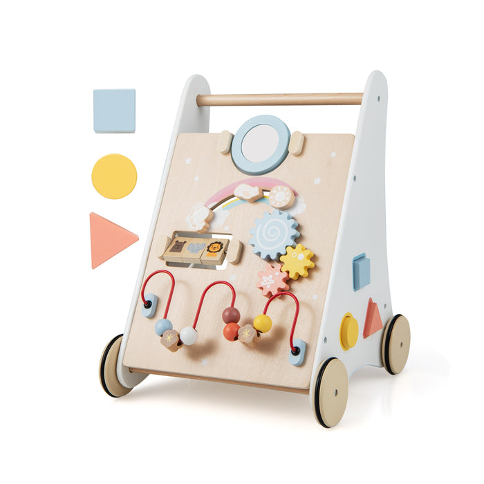 Baby Walker Model 7in1 - Robust Wooden Design for Toddlers Age 1+ - Ideal First Steps Aid for Your Growing Child