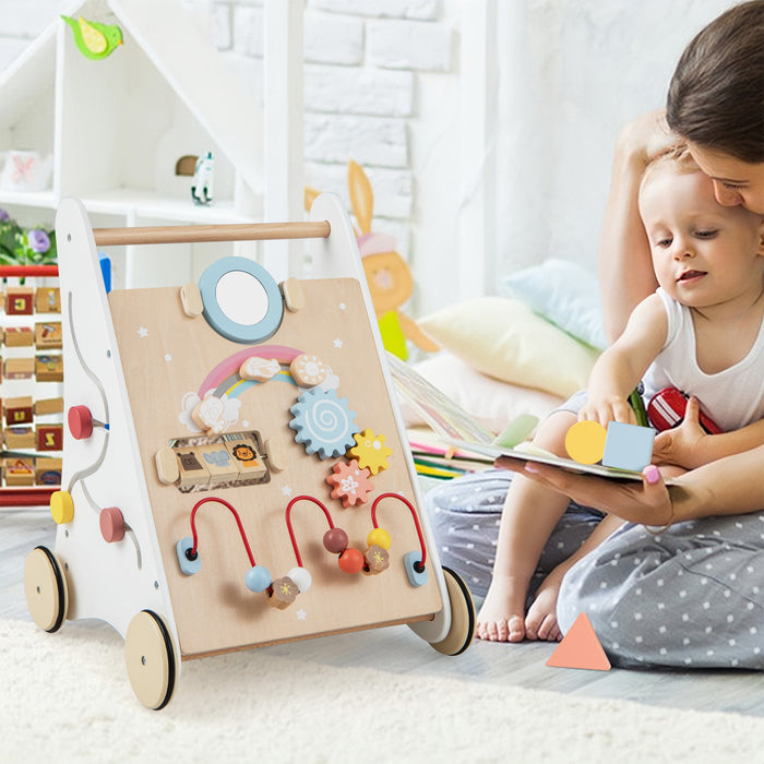 Baby Walker Model 7in1 - Robust Wooden Design for Toddlers Age 1+ - Ideal First Steps Aid for Your Growing Child