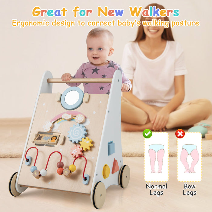 Baby Walker Model 7in1 - Robust Wooden Design for Toddlers Age 1+ - Ideal First Steps Aid for Your Growing Child