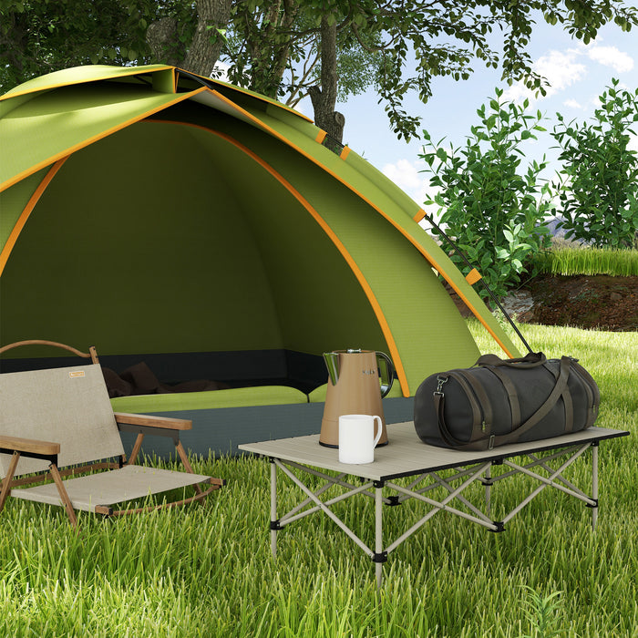 Lightweight Aluminium Folding Camping Table - Roll-Up Top Picnic Desk with Carry Bag - Ideal for Campers, Hikers, Outdoor Cooking & Anglers