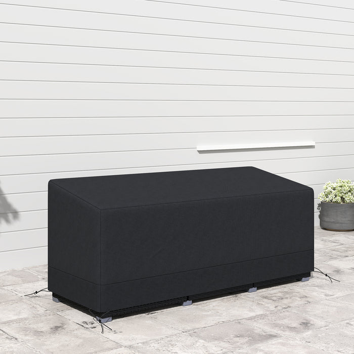 Outsunny Rectangular Patio Furniture Cover for 3 Seater Sofa Bistro Set, Water UV Resistant Protection 600D Oxford Fabric Rattan Lounge Clean Cover, 190 x 72 x 76cm, Black