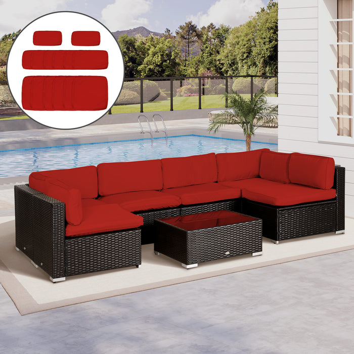 Outsunny Set of 14 Outdoor Cushion Covers - Red