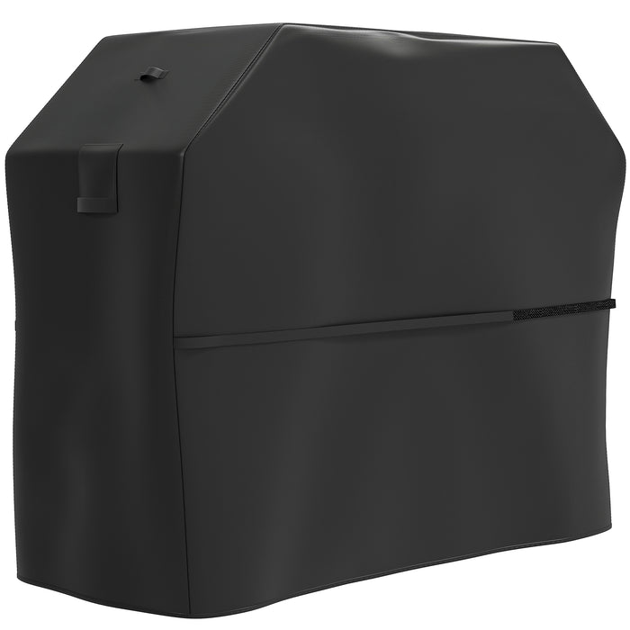Outsunny BBQ Cover for Rectangular Gas Grill, 600D UPF30+ Oxford Fabric Barbecue Cover for Waterproof Protection Rip-Proof, with Windproof Hook and Loop Fasteners, Vents, 147 x 61 x 122 cm, Black