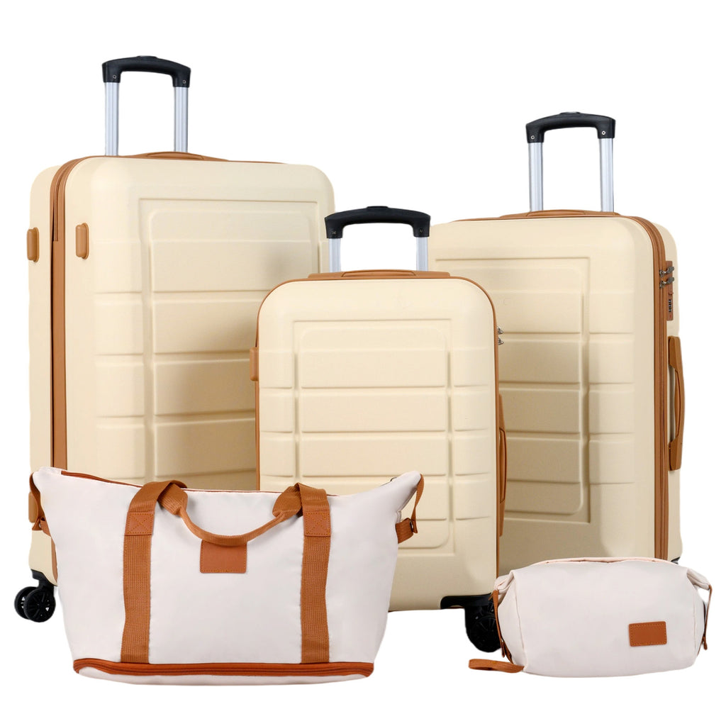 5-Piece Luggage Set with Universal Wheels and ABS Hard Shell for Travel-