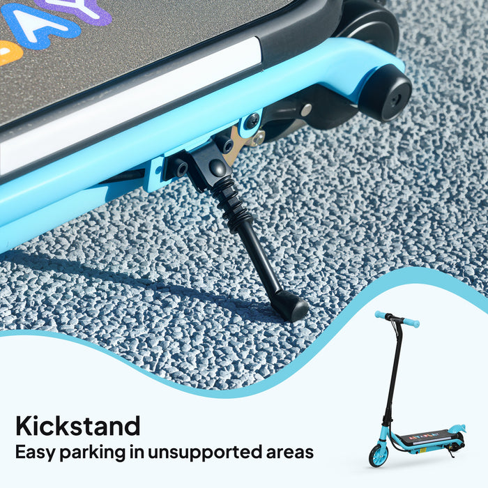 AIYAPLAY Electric Scooter for Kids Ages 6-14, with Dual Brakes, Flash Wheel and Colourful Light, Kids Electric Scooter E Scooter, Up to 12 KM/H & 10 KM, Blue