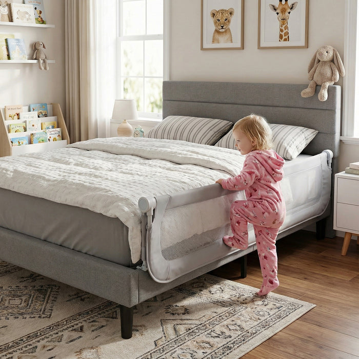 198 cm Long Adjustable Baby Bed Rail Guard with Extra Buckle-