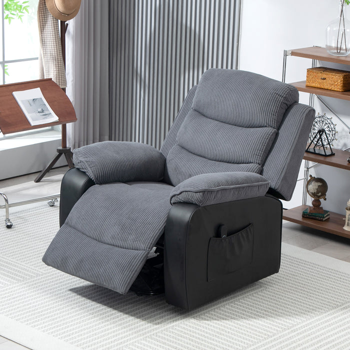 HOMCOM Power Lift Recliner Chair for Elderly, Patchwork Design Oversized Electric Riser and Recliner Armchair for Living Room with Remote Control and 2 Side Pockets, Dark Grey