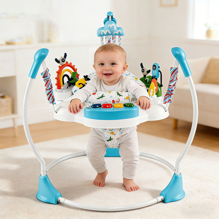 Baby Activity Center Baby Jumper and Bouncer with 6 Interactive Toys for Babies Age 6 Months +-